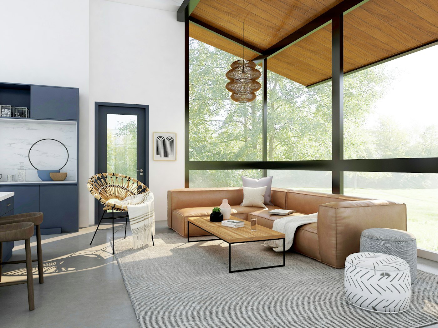 How to arrange a small dining room with a round table and bench seating